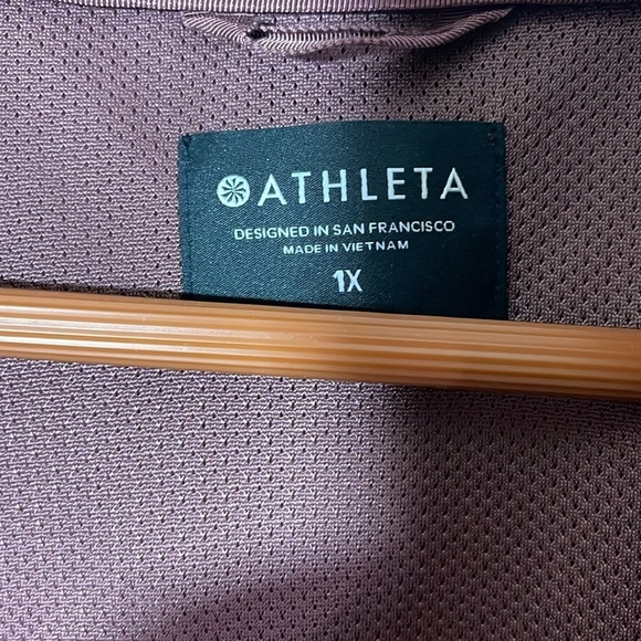 Athleta Drip Drop Jacket Long Windbreaker Stowaway Hood in Mauve - Picture 15 of 15